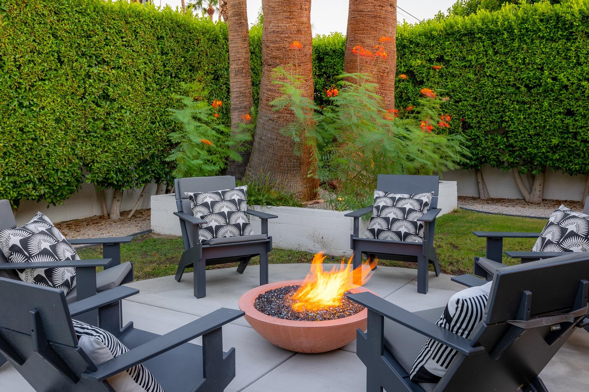 Sit around the fire pit lounge and enjoy a cocktail