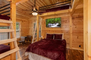 Queen Bed with Twin Bunk on Top