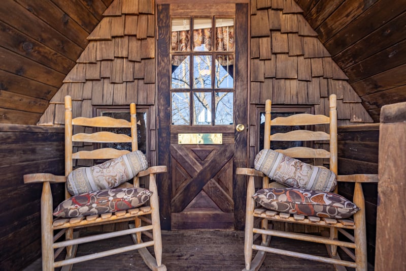 Rocking chairs at Ever After, a 1 bedroom cabin rental located in Gatlinburg