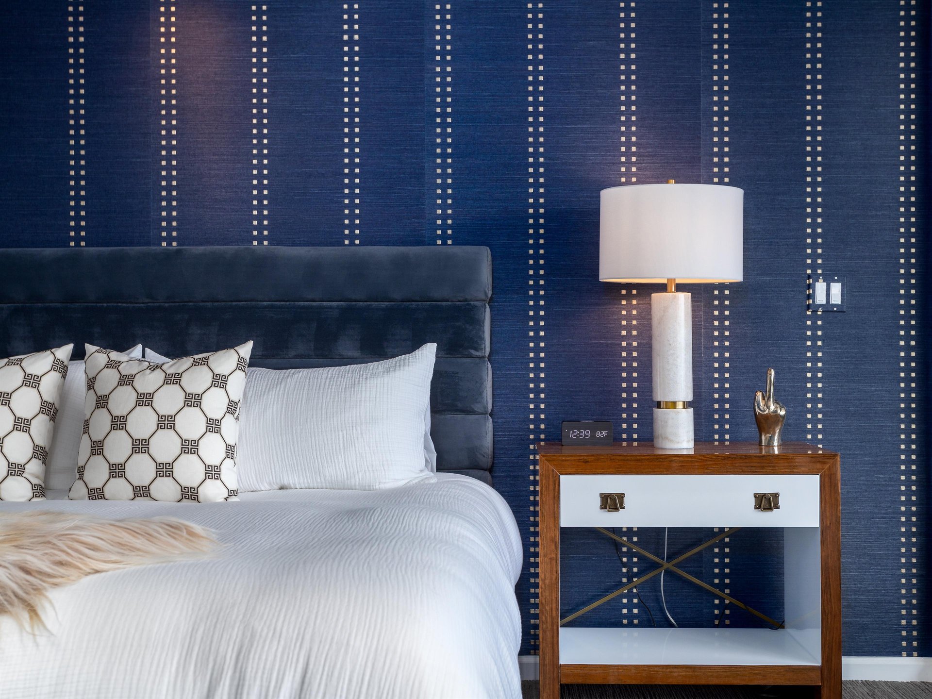 Nightstand With Upscale Lamp