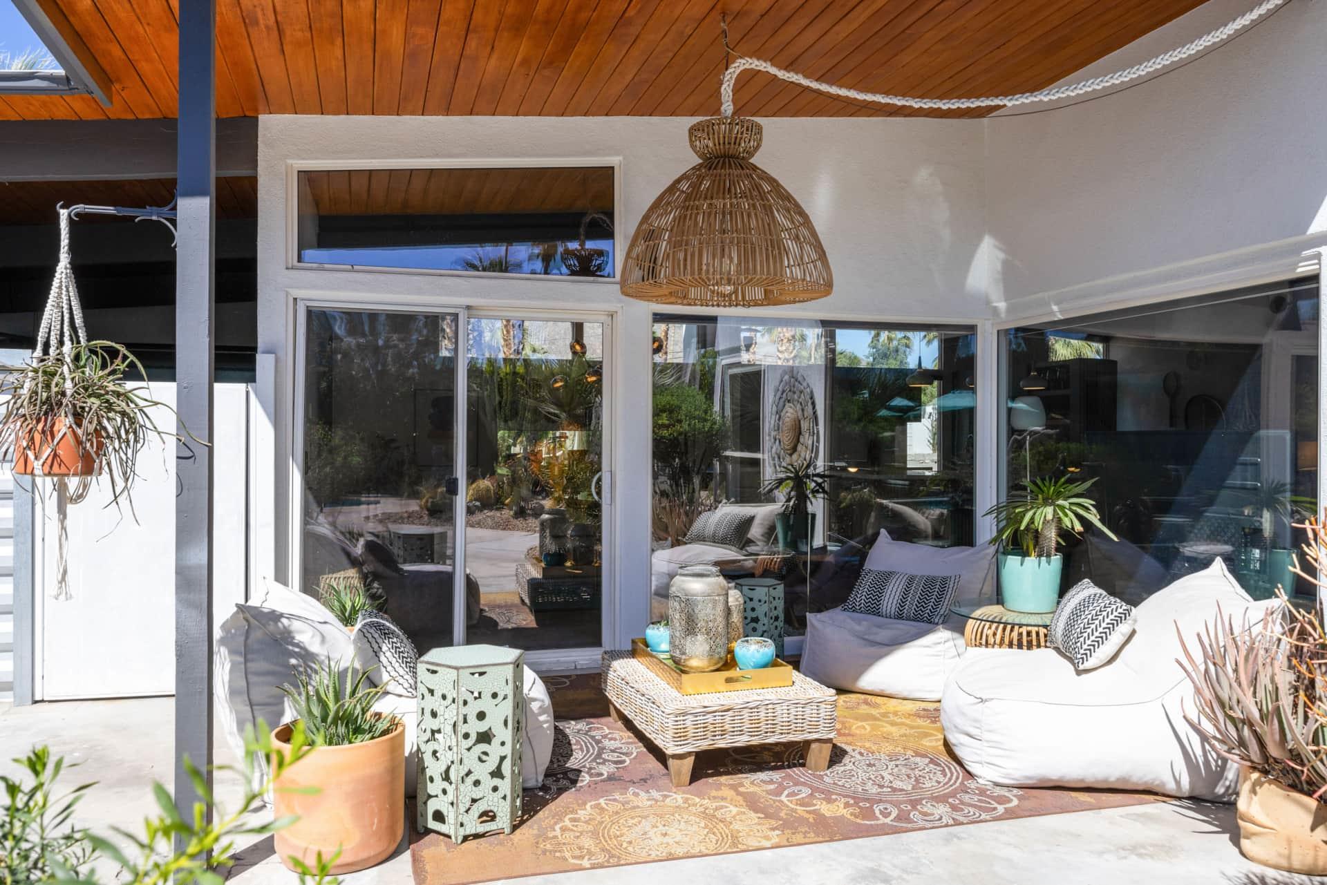 Covered outdoor lounge areas