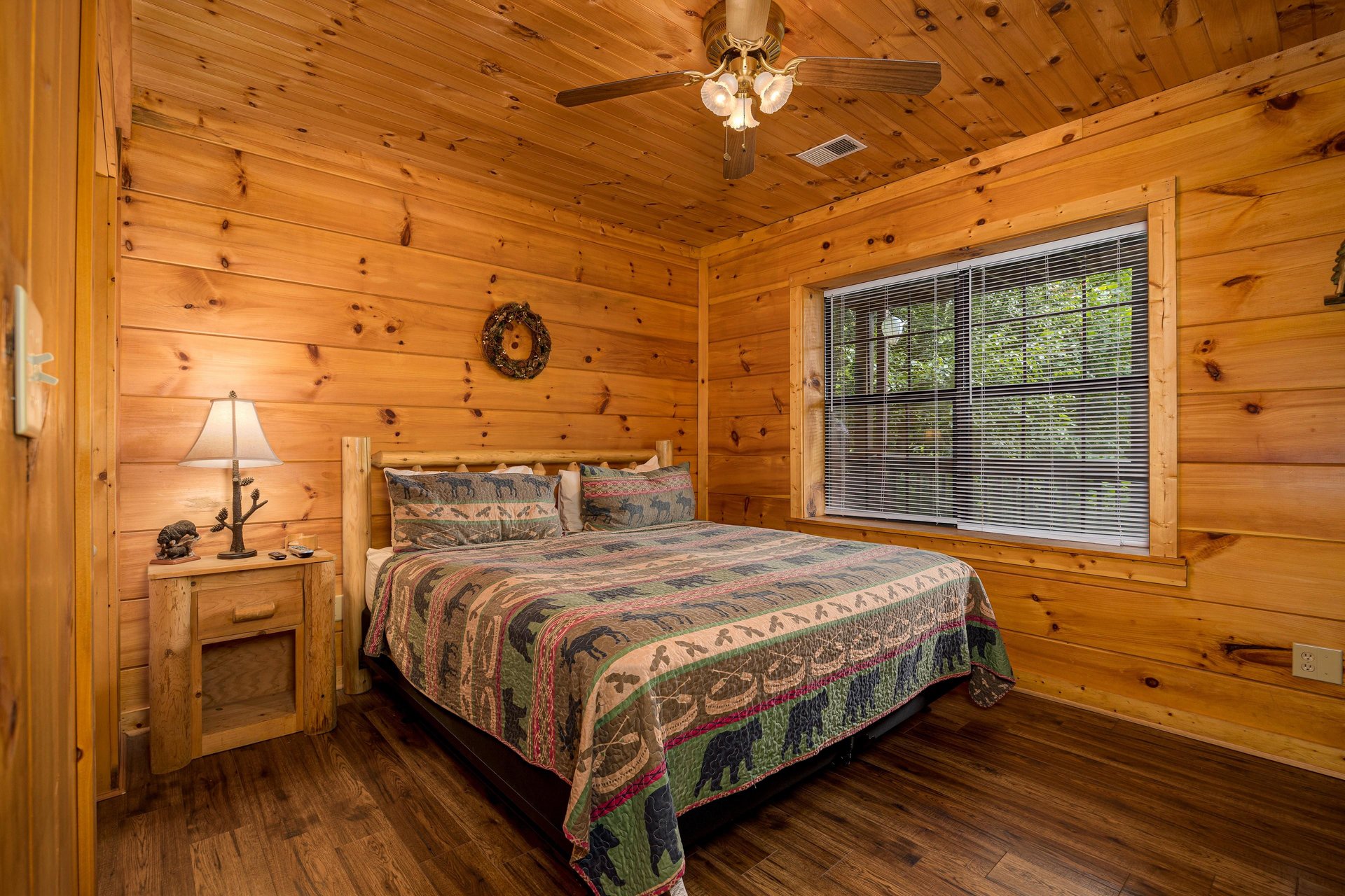 King bed with nightstand