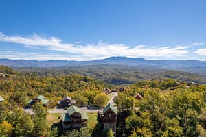 Drone view at Eagles Sunrise, a 2 bedroom cabin rental located in Pigeon Forge