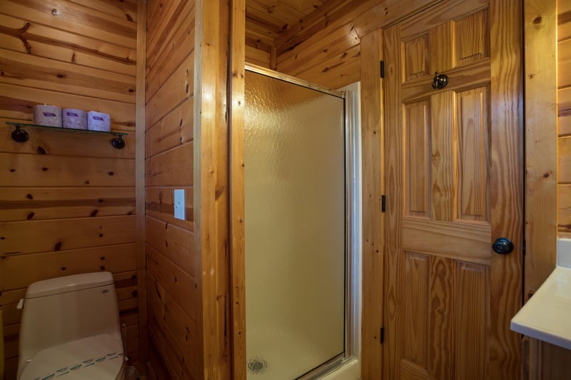Bathroom with a shower at Majestic Views, a 3 bedroom cabin rental located in Pigeon Forge