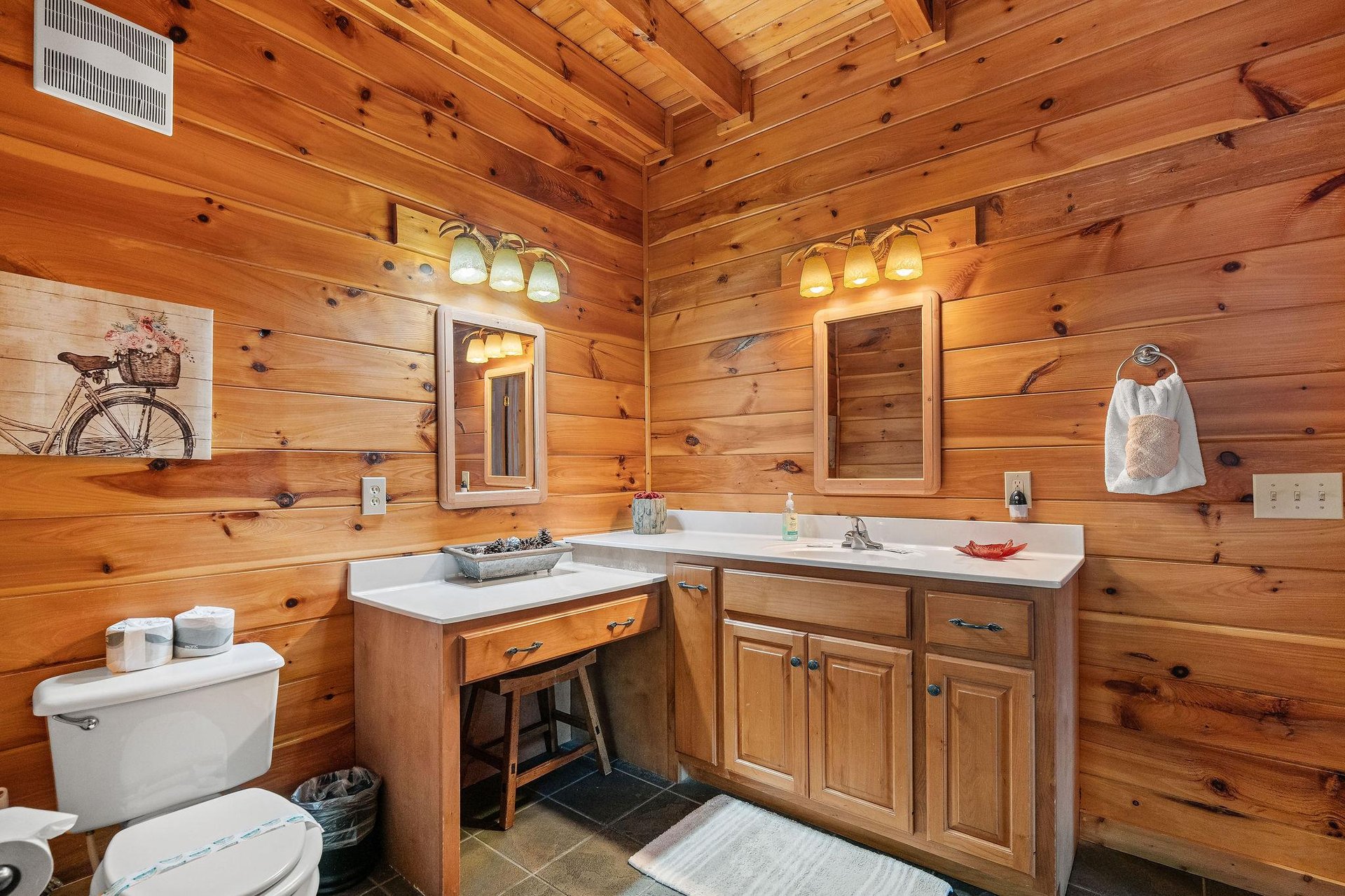 Bathroom with a vanity at Mountain Mama, a 3 bedroom cabin rental located in Pigeon Forge