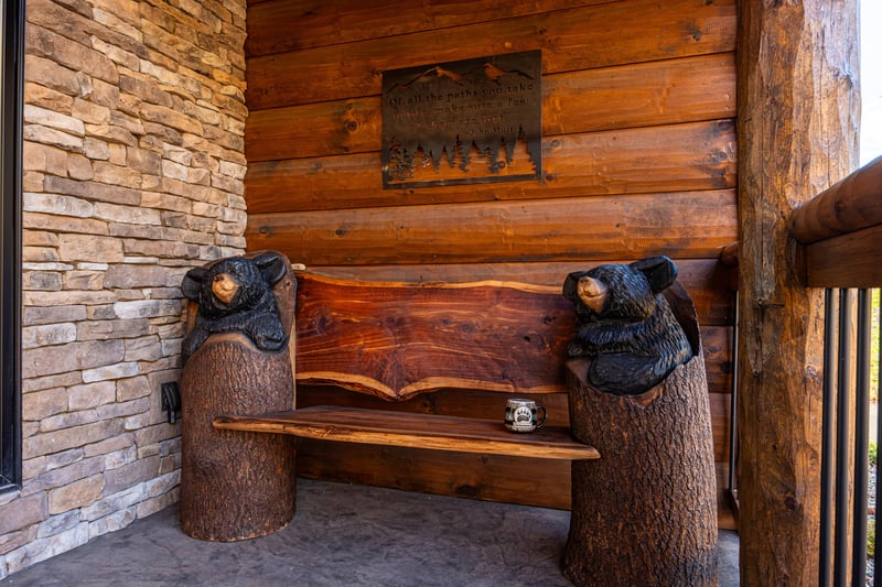 Carved Bear Bench