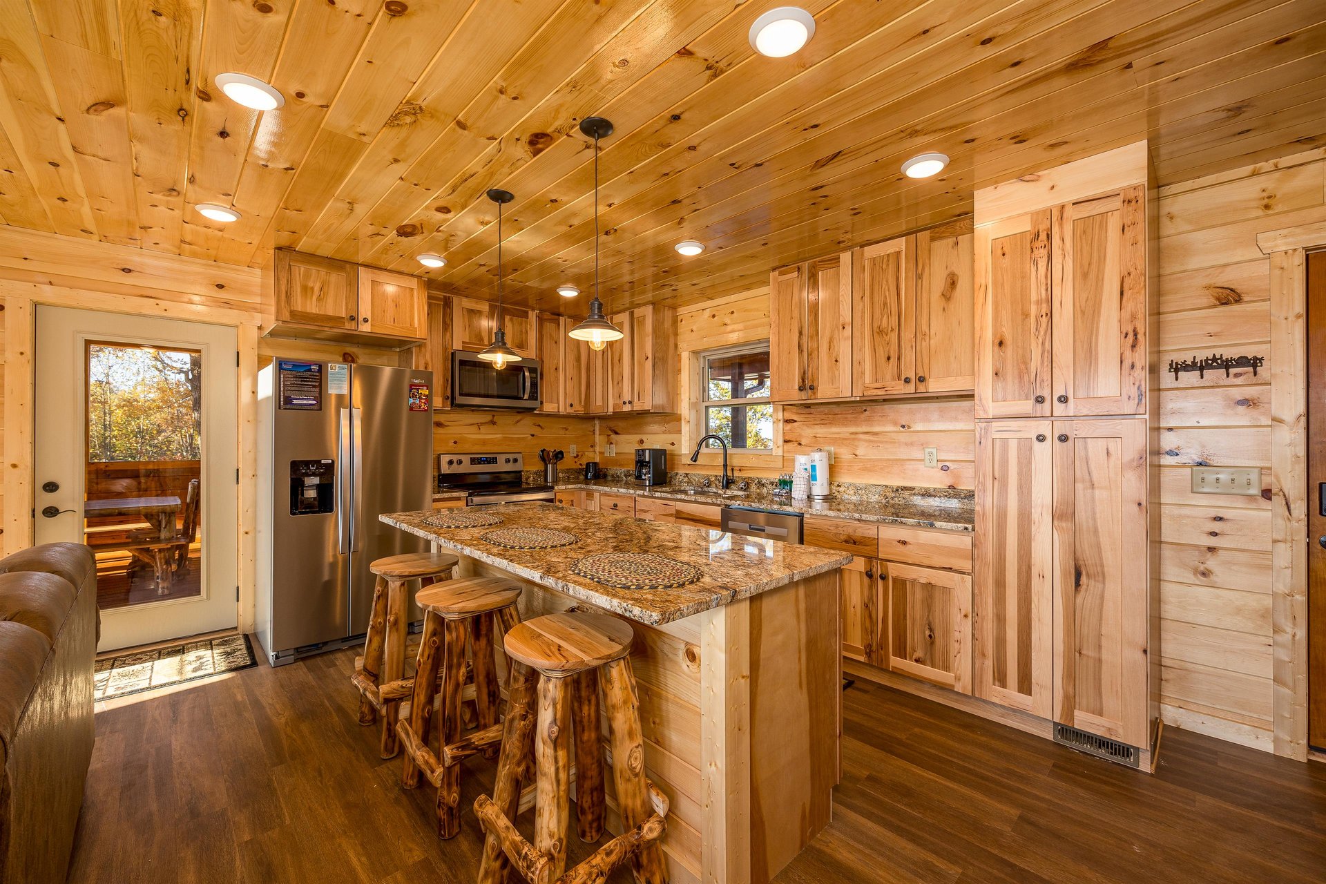 Open concept kitchen with island