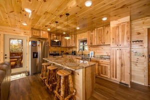 Open concept kitchen with island