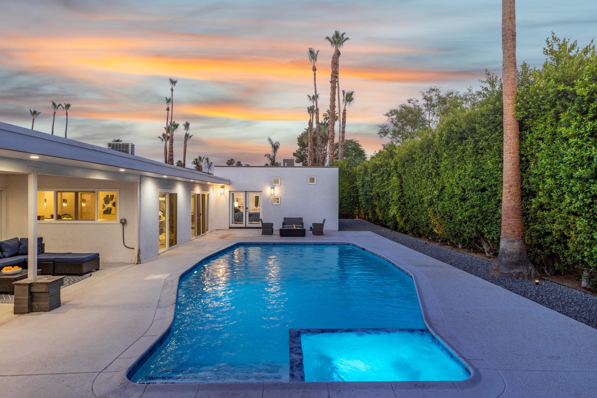 Catch the sunset while you dip in the Spa