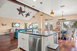 Wide View of 2nd Floor Living Room from Kitchen