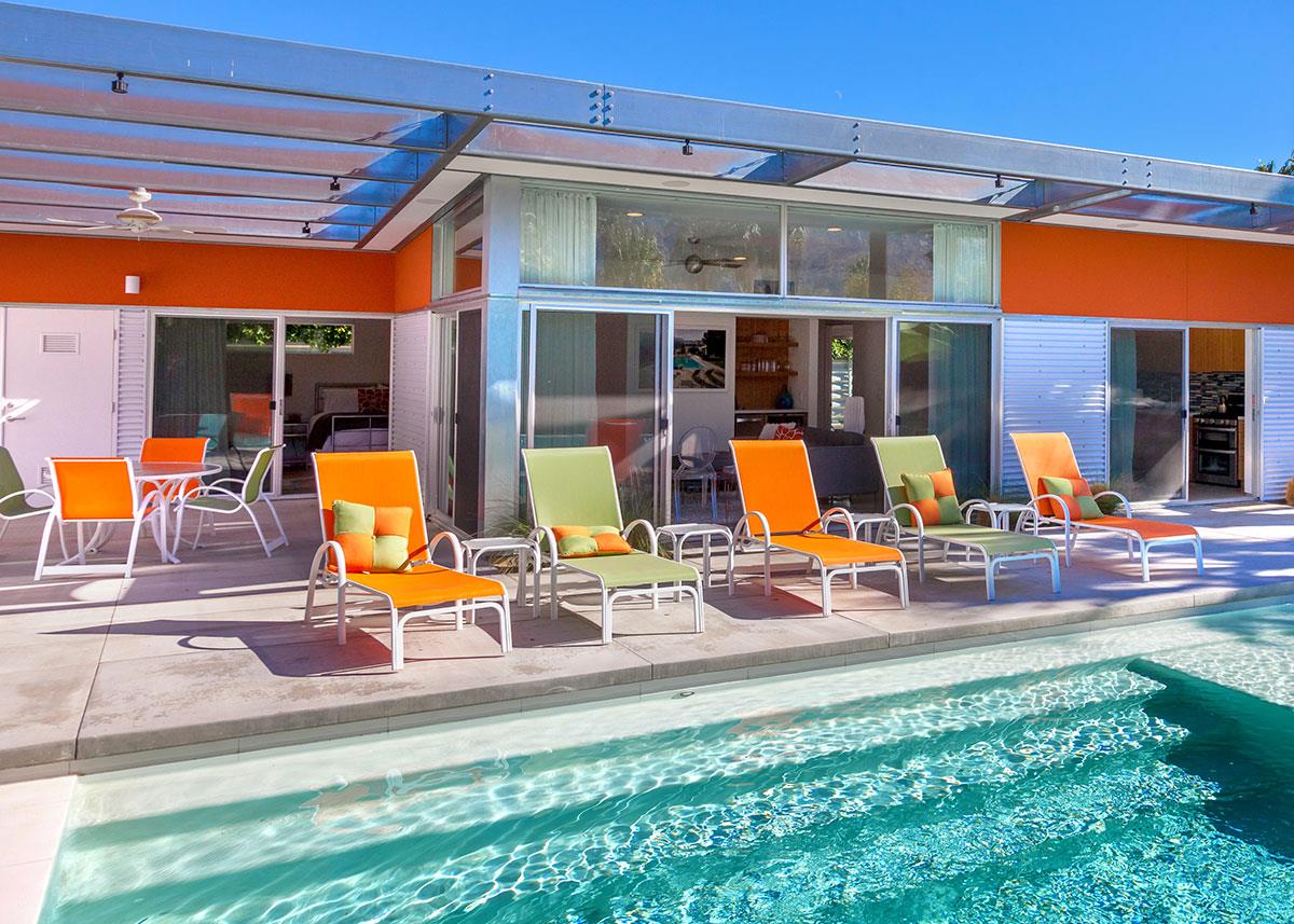 Plenty of poolside chaise lounges