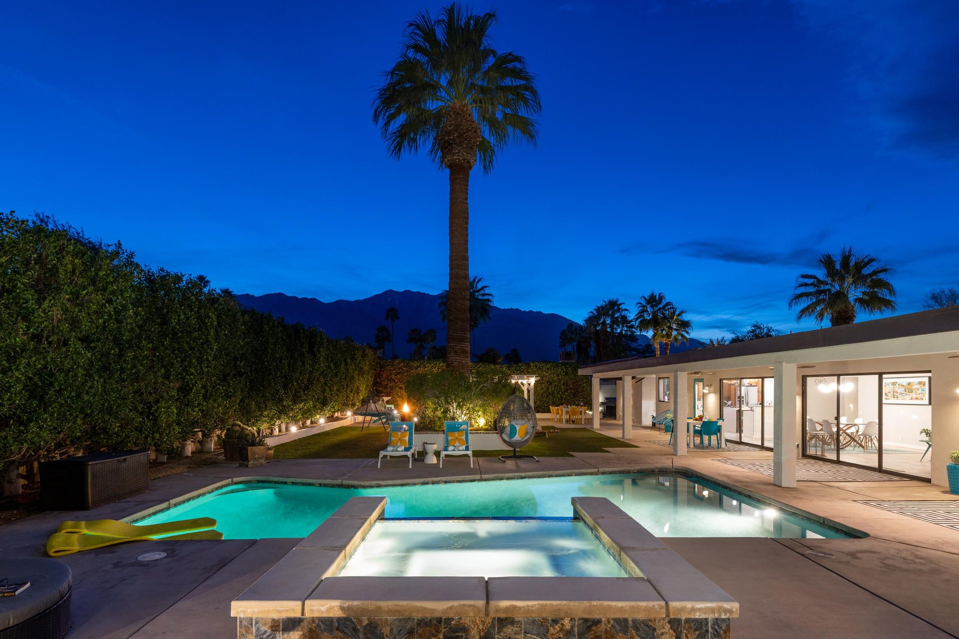 Enjoy a nighttime dip in the spa