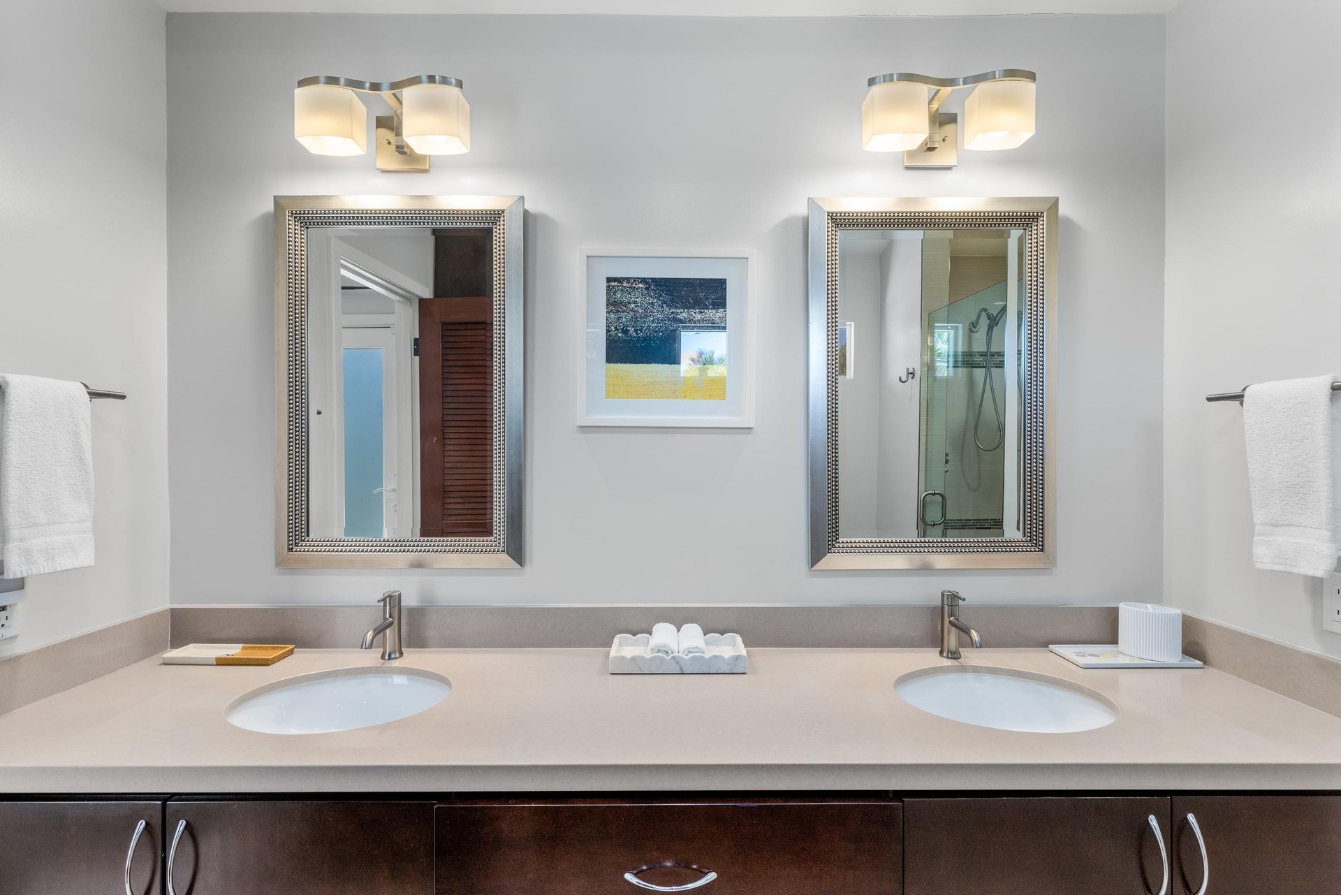 Dual vanity sink.