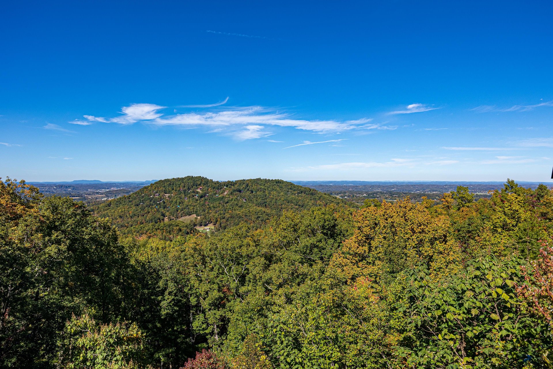 View from deck at Eagles Sunrise, a 2 bedroom cabin rental located in Pigeon Forge