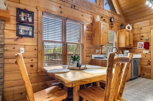 Dining table open to living room  kitchen