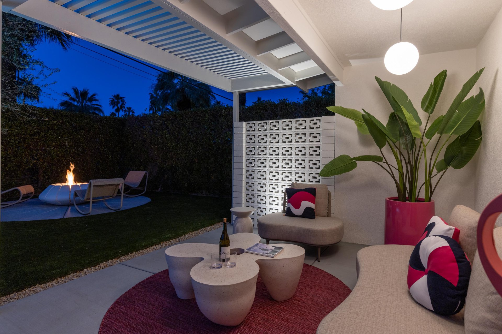 Exquisitely designed outdoor lounge area