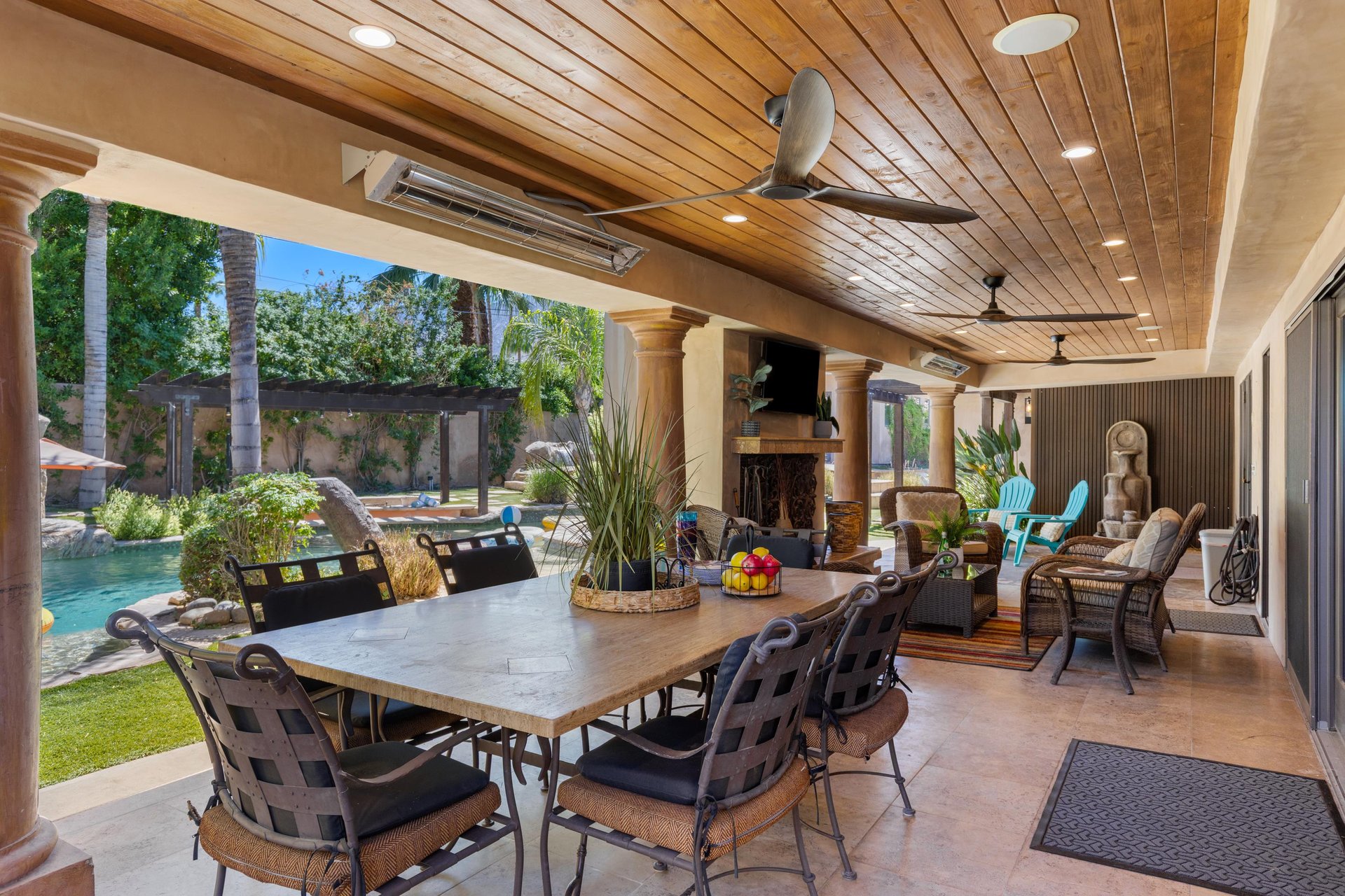 Outdoor dining space.