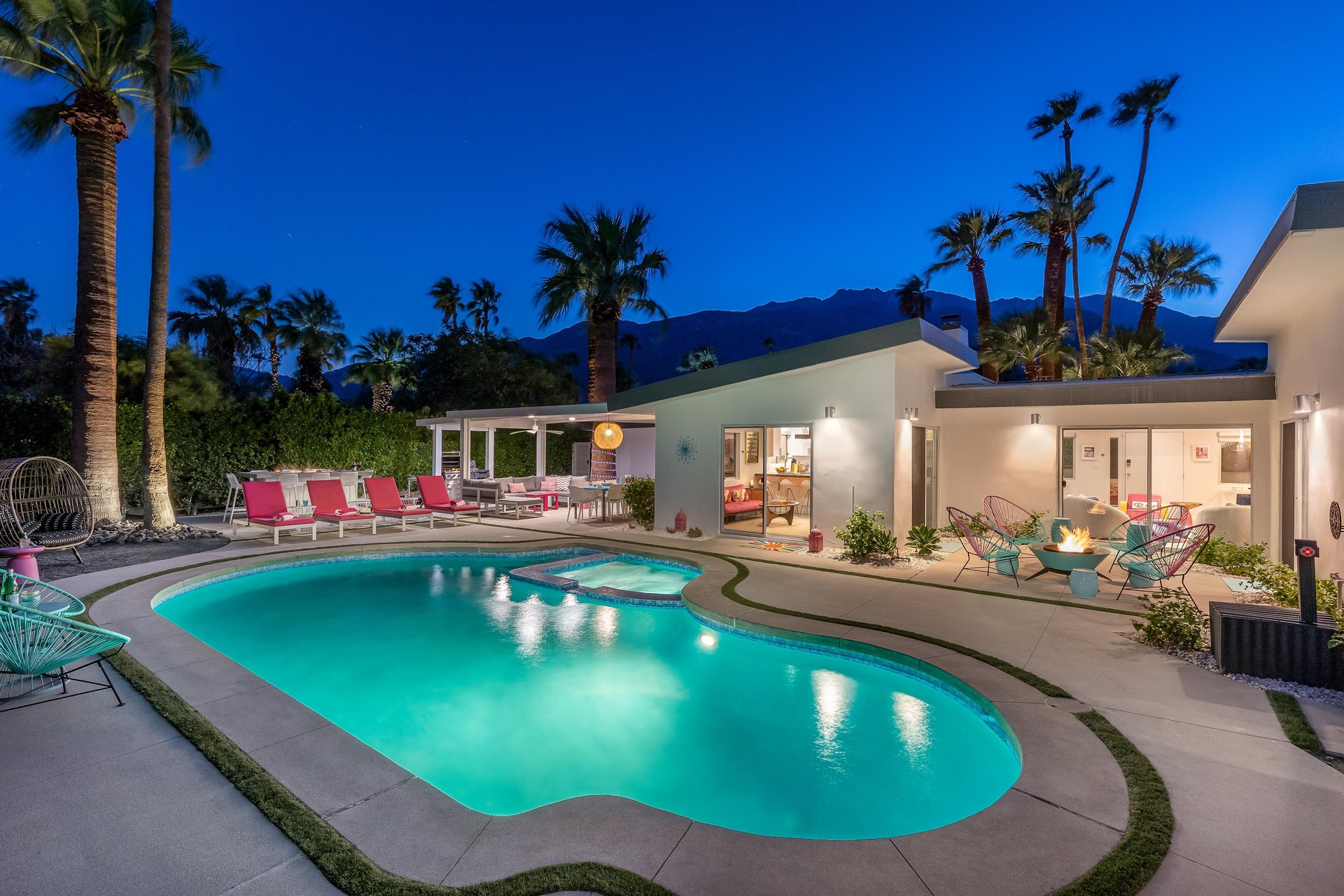 Shimmering Lit Up Pool