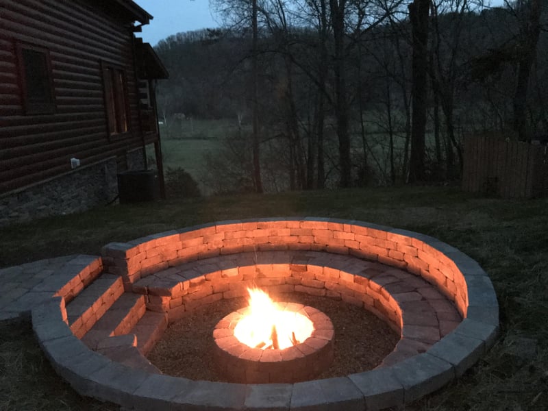 Fire pit at night