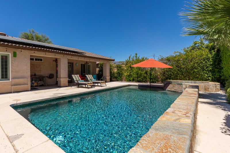 Glistening blue pool