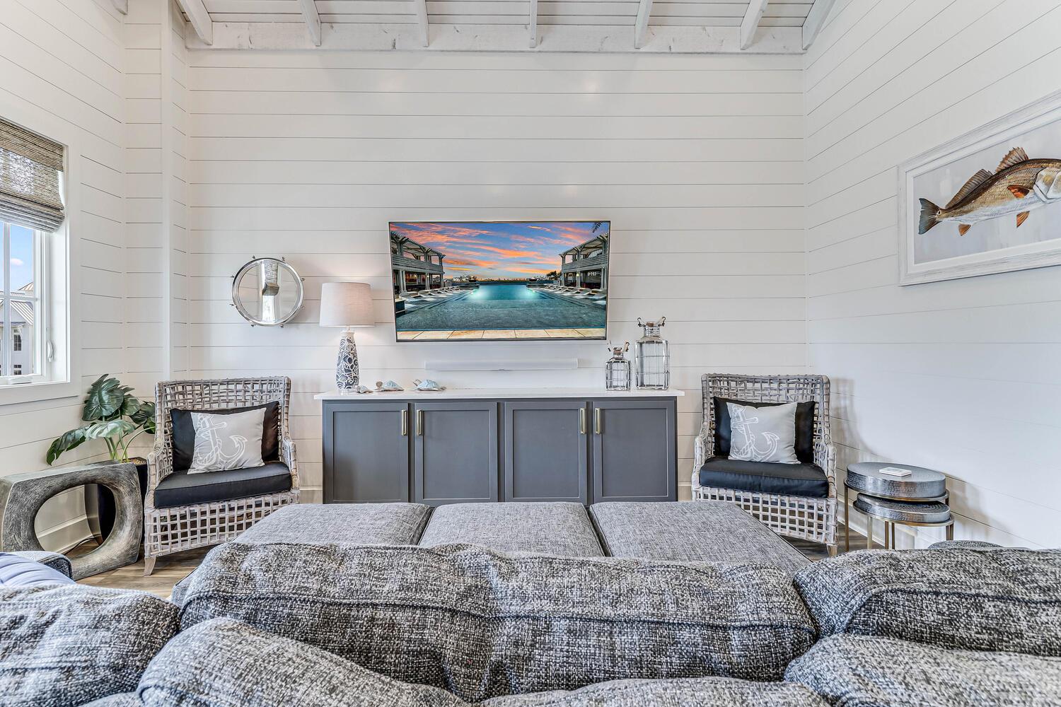 65 Smart TV and Luvsac Lounge