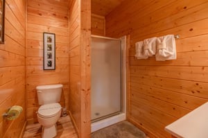 Bathroom with a shower at Country Bears Getaway, a 3bedroom cabin rental located in Gatlinburg