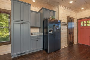 Refrigerator with gray cabinets
