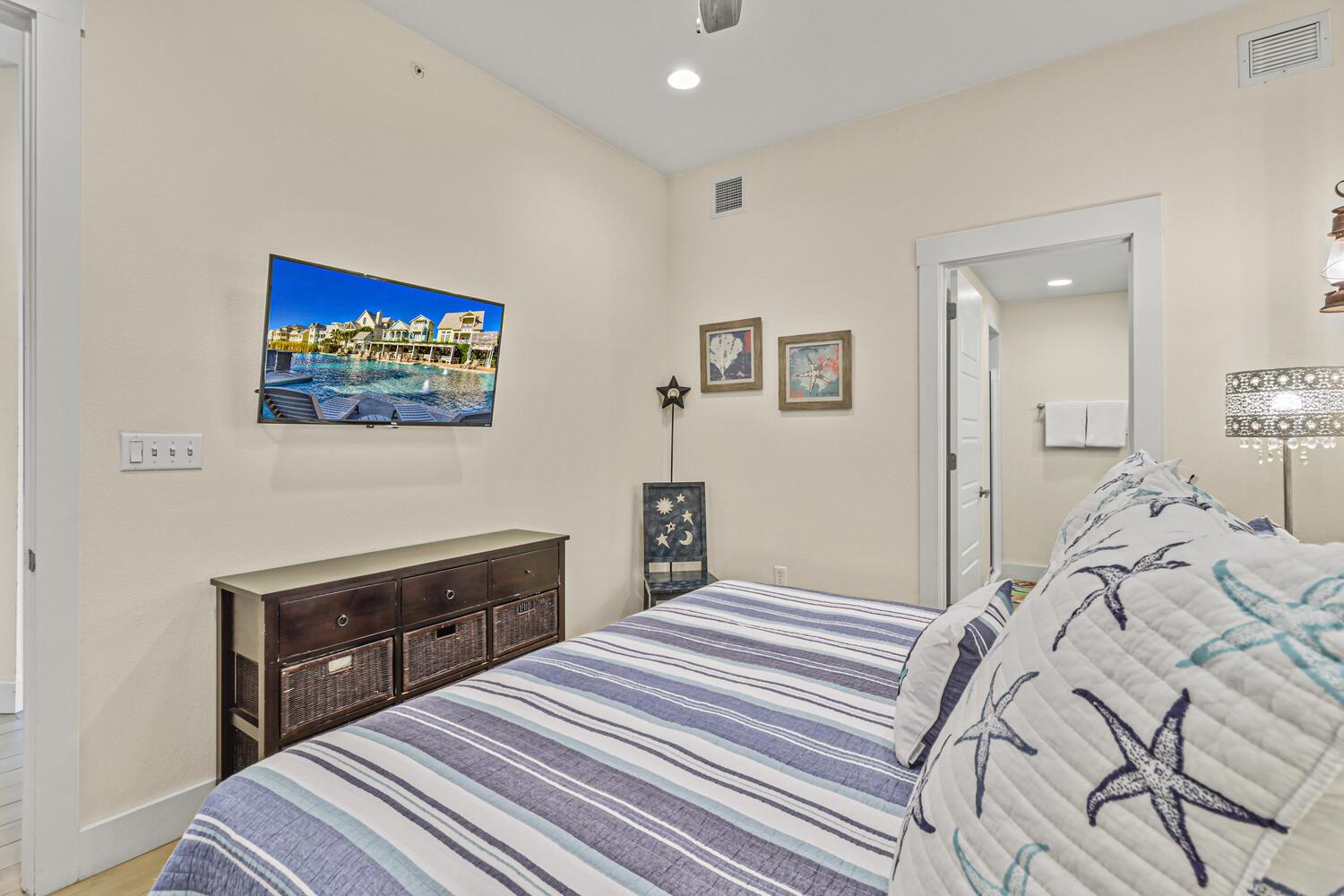 King Bedroom with Roku Smart TV