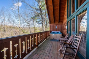 Balcony with hot tub