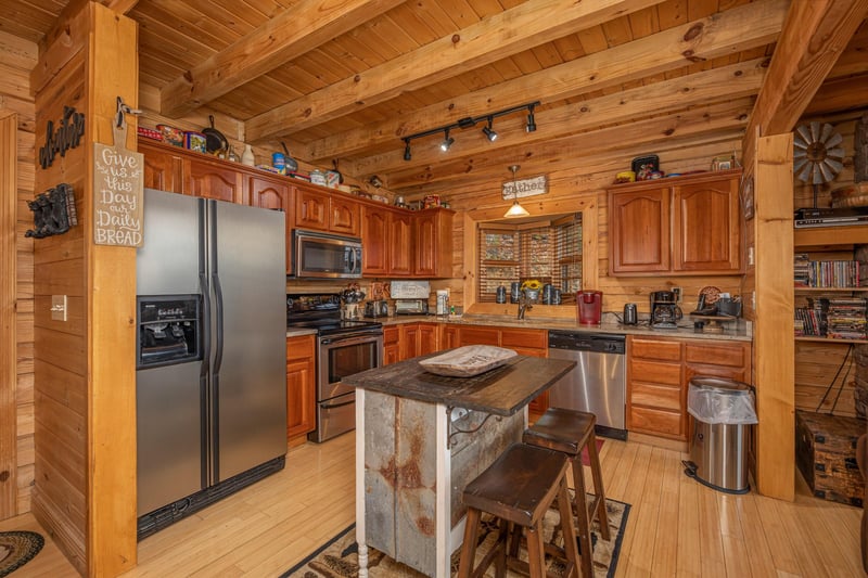 Full kitchen with island
