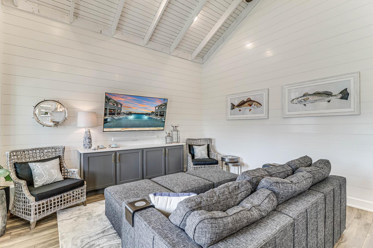 65 Smart TV and Luvsac Lounge