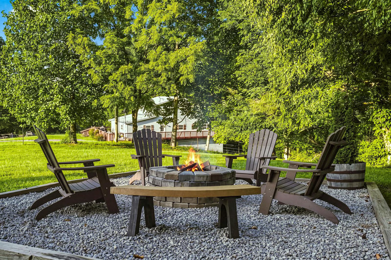 Gather around the fire pit under a canopy of trees, where warm summer evenings are made for roasting marshmallows and sharing stories with loved ones.