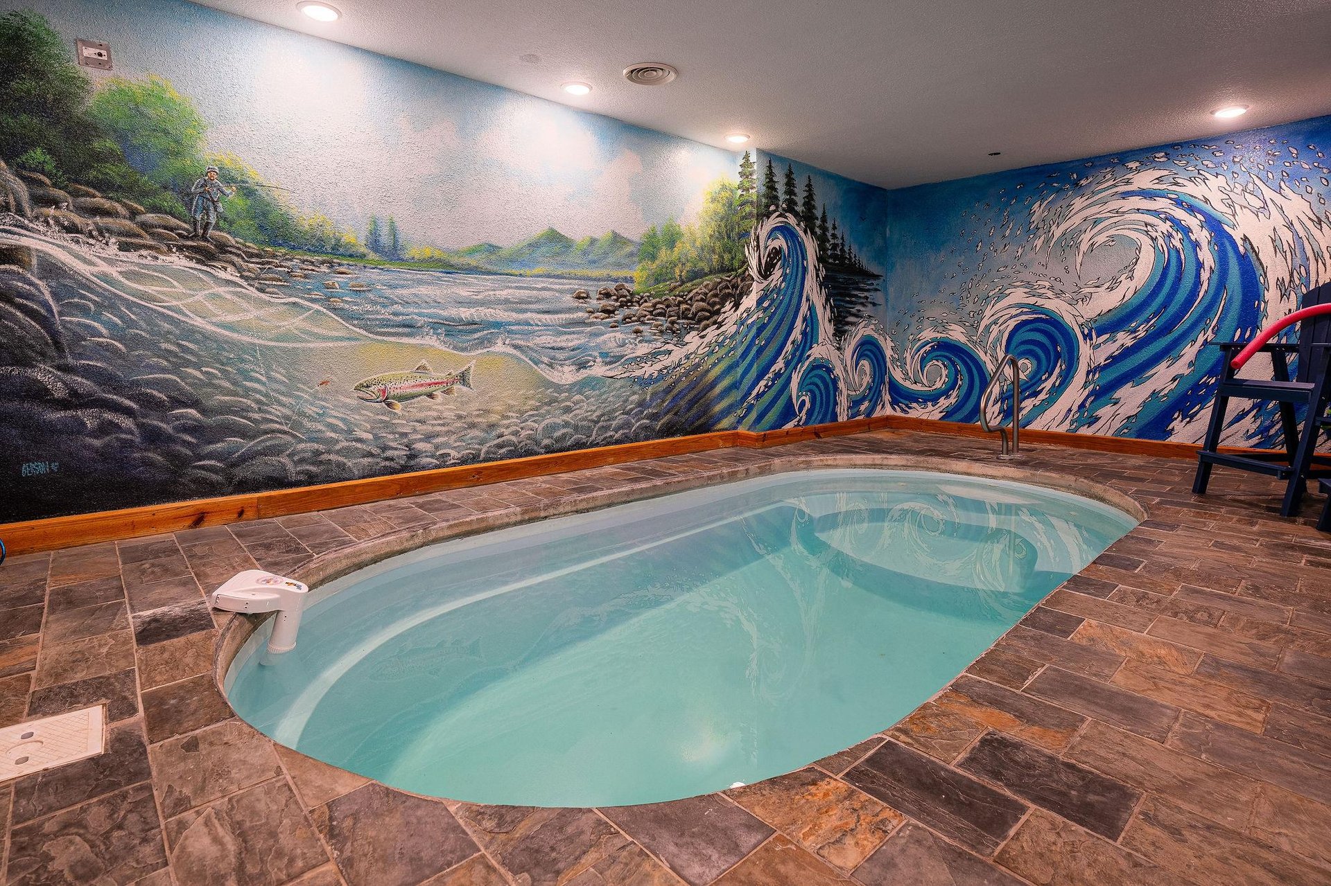 Indoor pool at Make A Splash, a 2 bedroom cabin rental located in gatlinburg