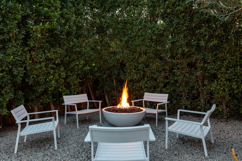 Cozy lit firepit