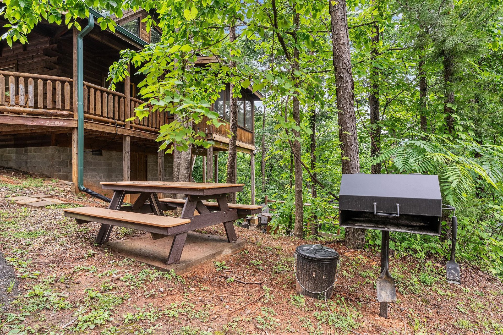 outdoor grill and seating