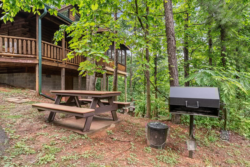 outdoor grill and seating