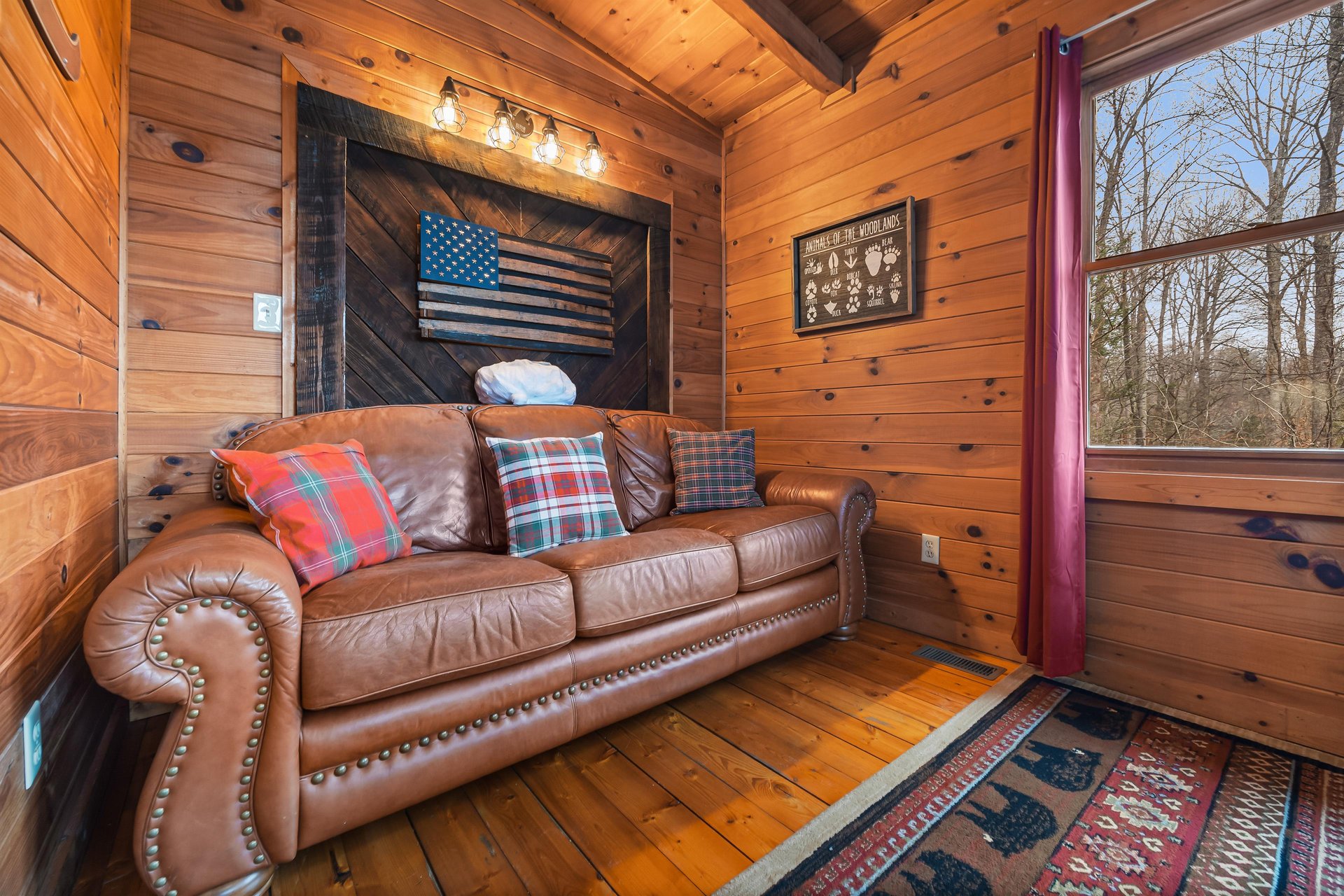 Sofa bed with American flag decor
