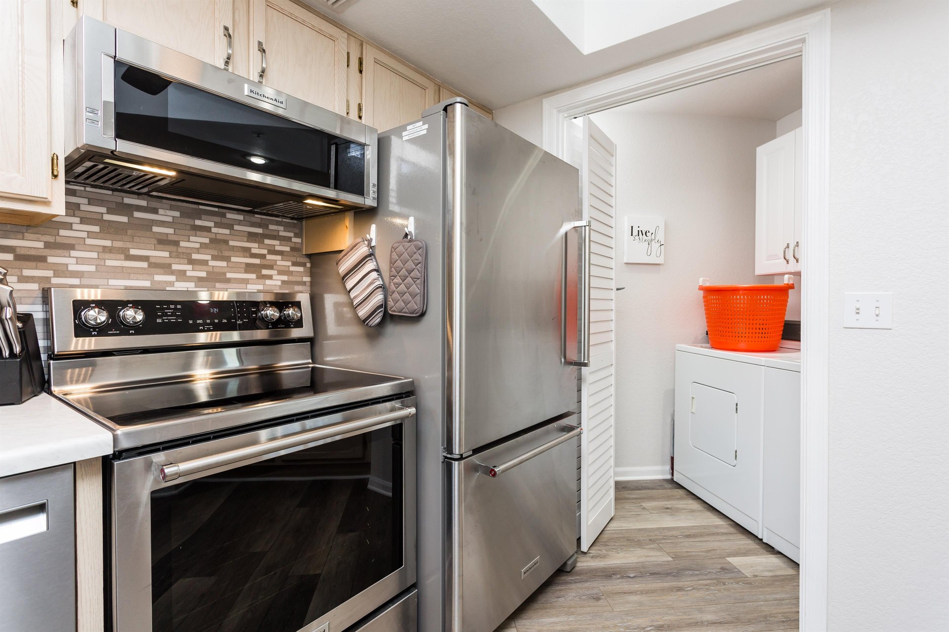 Surprise A hidden laundry room so you dont have to pack everything you own for a month stay