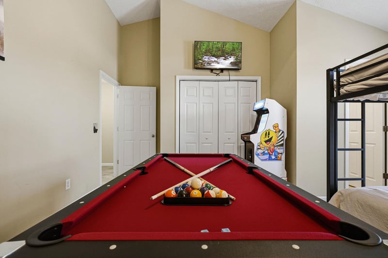 Challenge your friends to a game on your private pool table, then try the retro arcade for classic fun.
