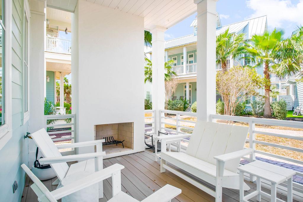 Front Porch With Fire Place  Community Views