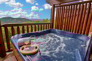 Hot tub at Eagles Sunrise, a 2 bedroom cabin rental located in Pigeon Forge