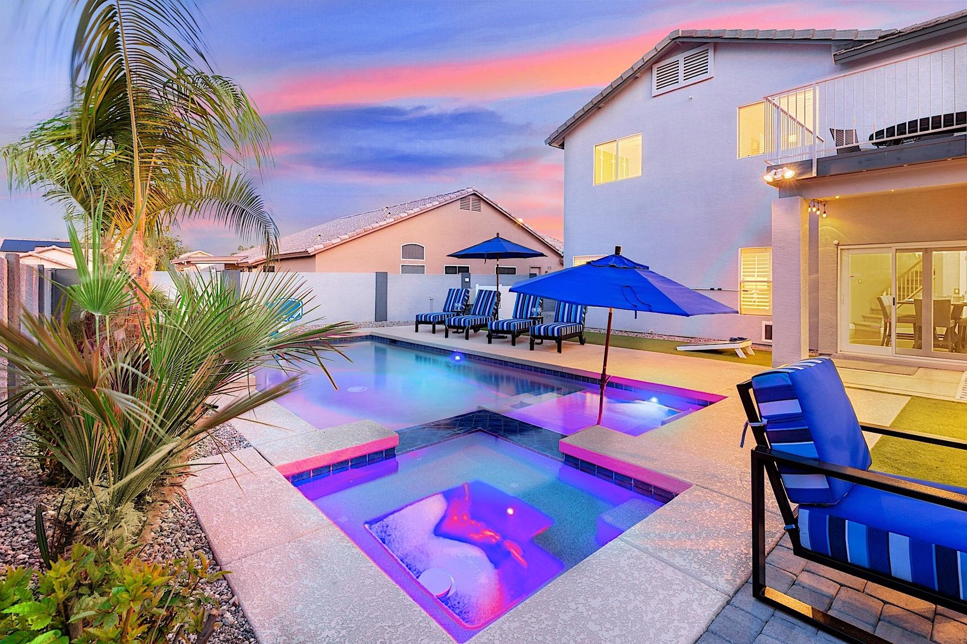 Heated Pool  Spa Multicolored light