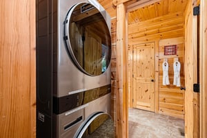 Freshen up with ease using your private washer and dryer, tucked right next to the sauna—so you can relax in comfort, knowing laundrys taken care of.