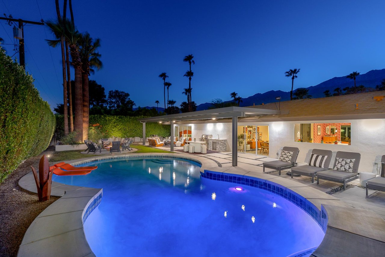 Swim at night in this beautiful pool
