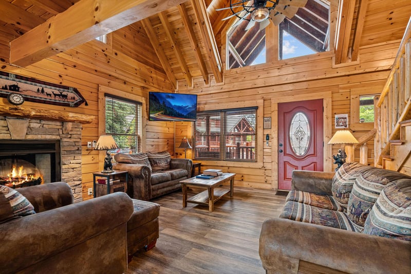 living room w TV  natural lighting