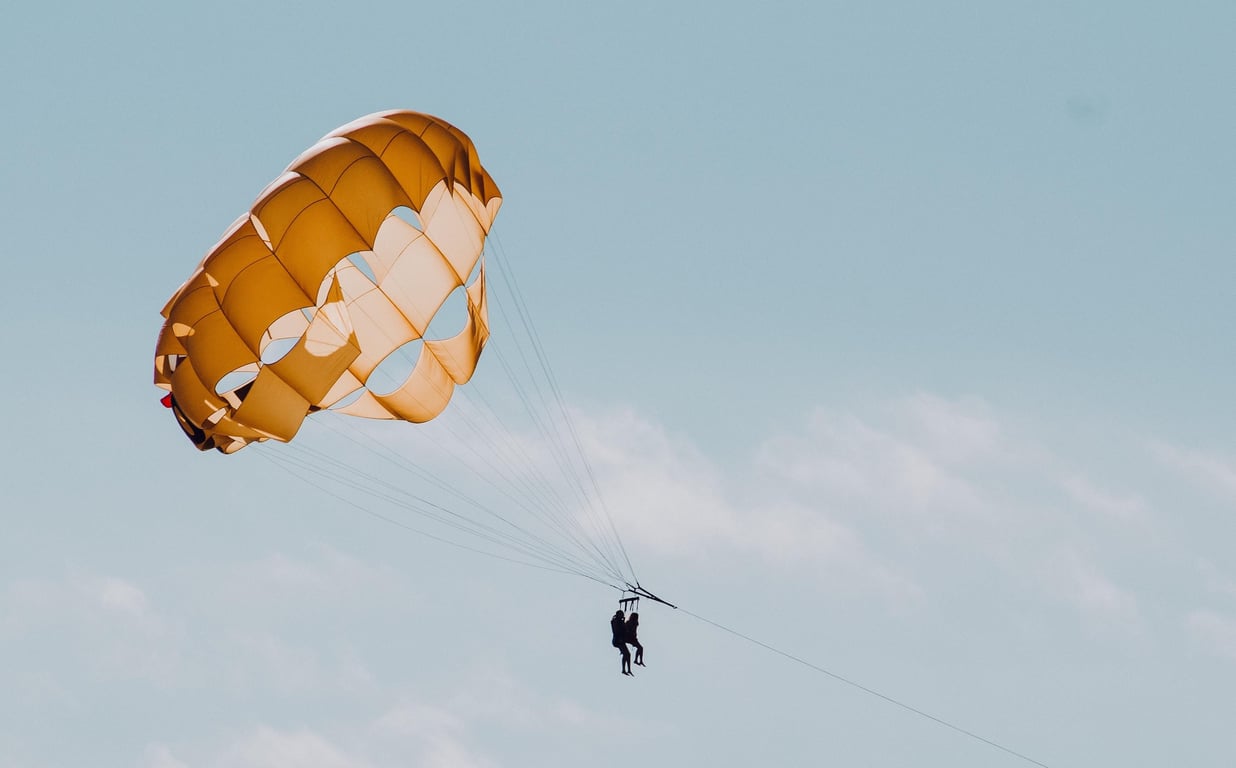 Parasailing over the Gulf near Port Aransas, Texas