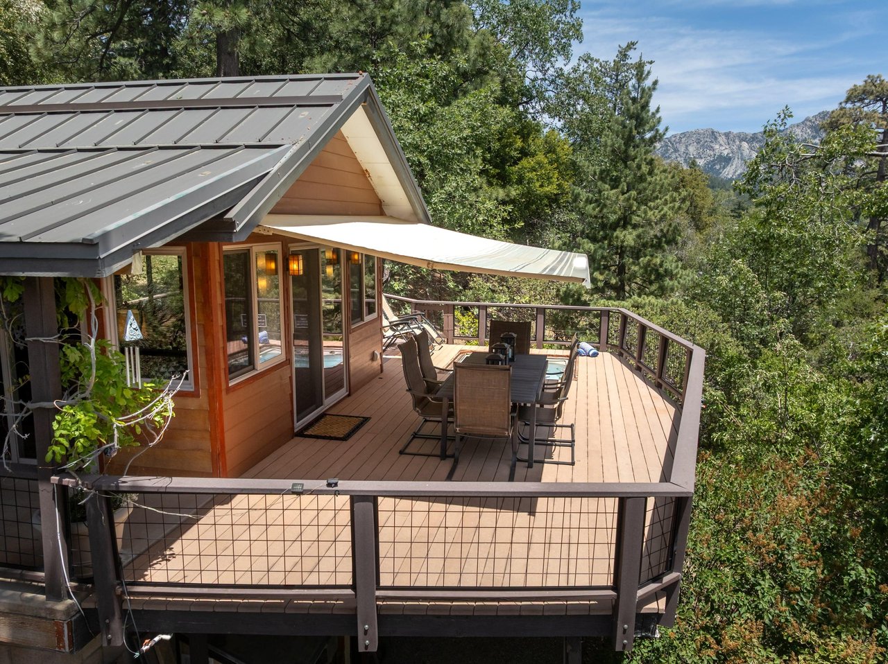 Mountain views among the treetops.
