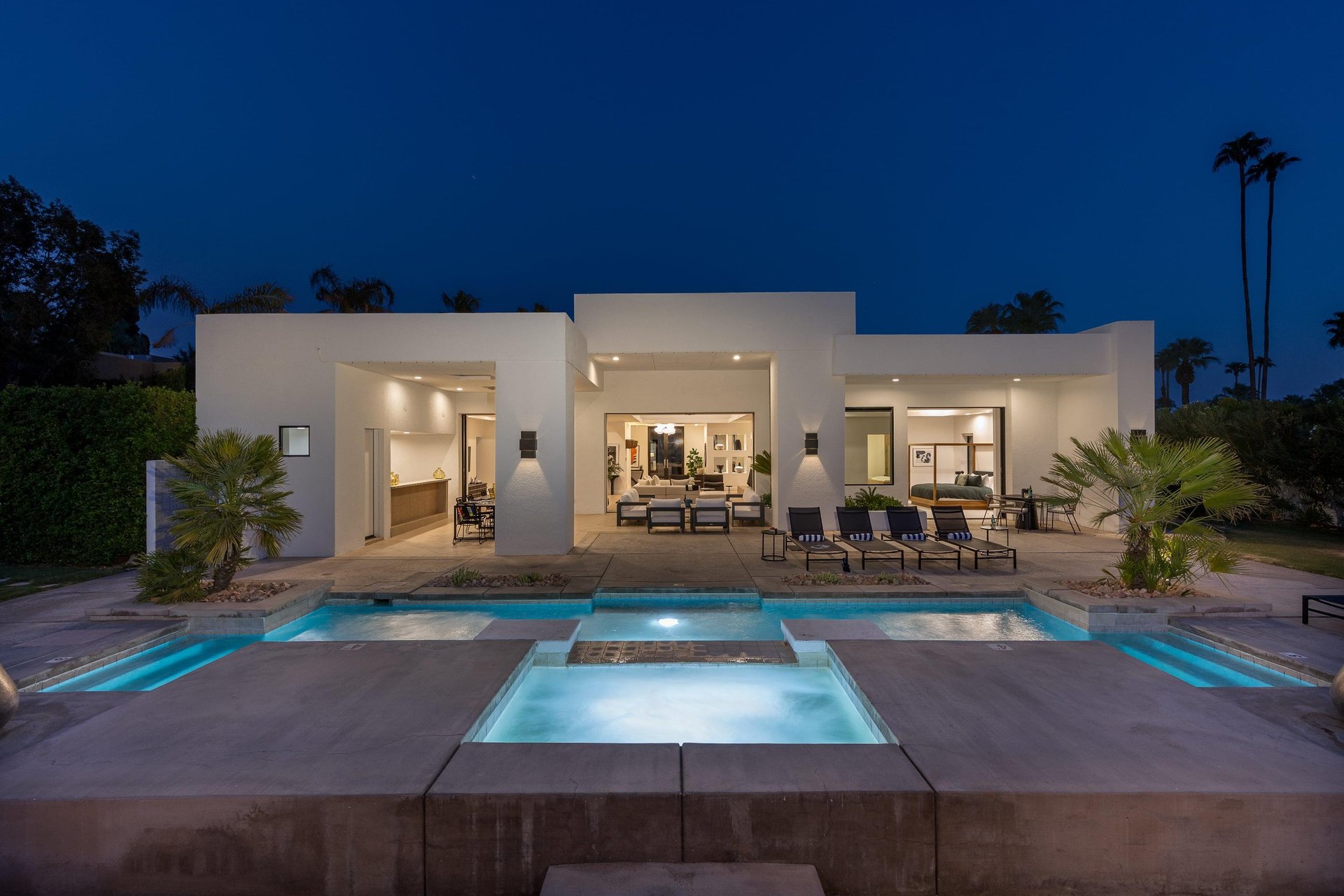 Evening pool views