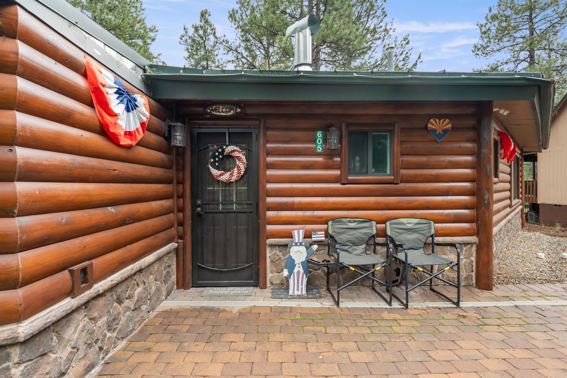 View of the front entrance of the home.