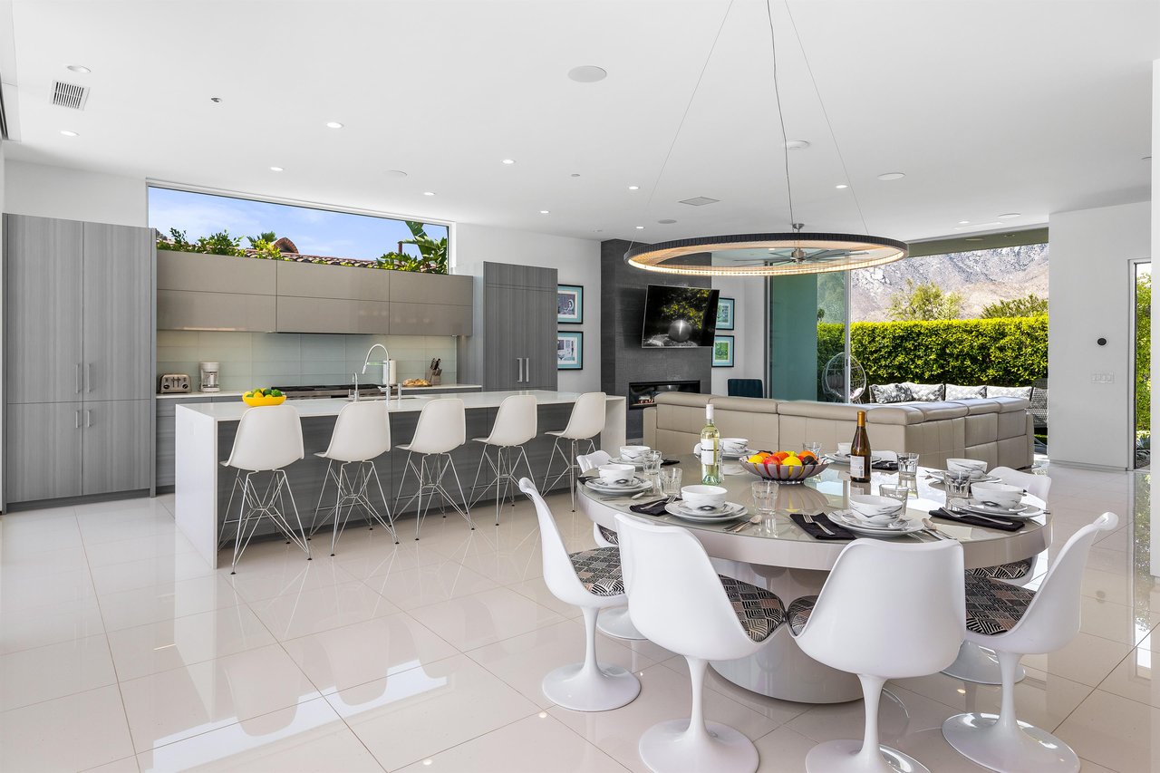 Spacious indoor dining